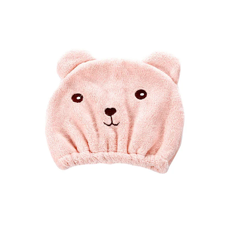 

Quick Drying Hair Towels Girls Cute Bear Shower Cap Hair Absorbent Drying Towel Bath Hair Cap Quick Drying Hair Turban Head Wrap
