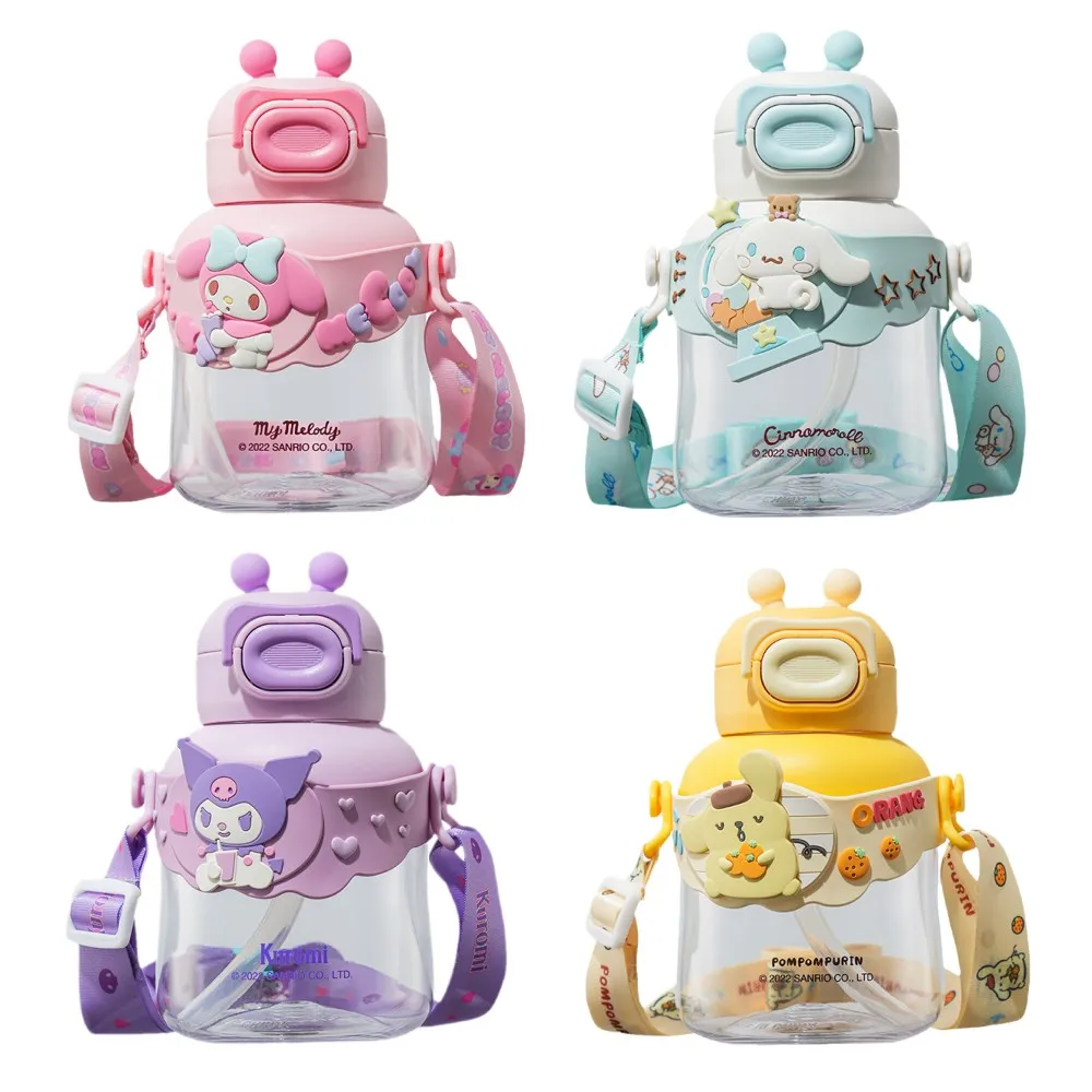 

Sanrios мой Мелодия помпон Пурины Kuromi Cinnamoroll почтовый аниме Kawaii чайник для воды молока воды соломинка чашка игрушки Детские подарки 600 мл