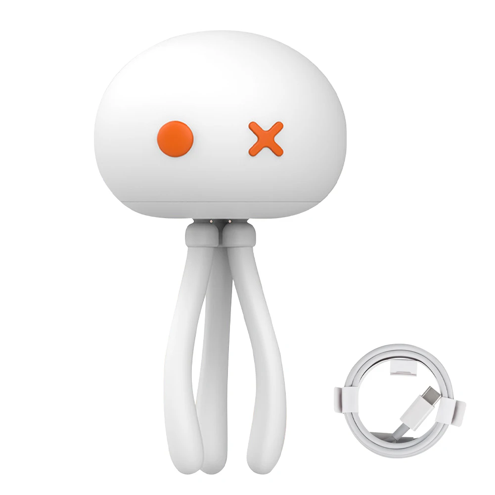 

Ночник для спальни в общежитии, портативный Детский милый светильник с сенсорным управлением, светодиодная Медуза, перезаряжаемый Гибкий ш...