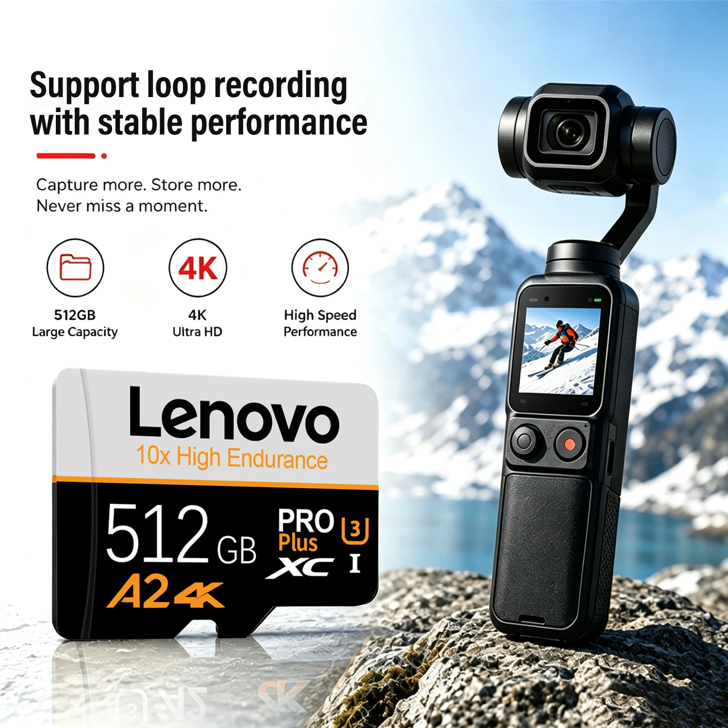 Фото Карта памяти Lenovo SD, 128 ГБ, 256 ГБ, V30 U3, высокоскоростная флэш-карта TF, 4K Full HD Video, карта Micro SD для телефона Xiaomi, камеры, ПК №5