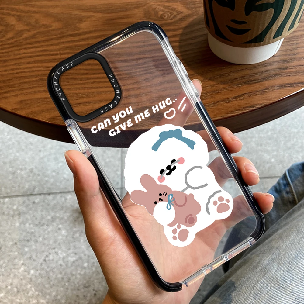 

Cartoon Cute Dog Phone Case for iPhone 14ProMax 13Pro 12ProMax Luxury Cover for iPhone 14 14Plus 11 Pro Max Transparent Capinha