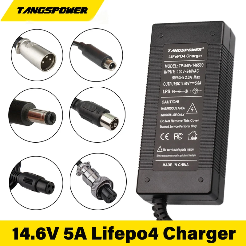 Зарядное устройство для аккумуляторов 14,6 в, 5 А для 4 серии, 12 В, 3 А, комплект Lifepo4, Соединитель RCA/GX16/GX12/DC/XLR/Xiaomi высокого качества