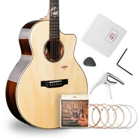 trumon dreadnought cutaway acoustic guitar solid spruce top dreadnought adult beginner full size 41 with guitarra bundle kit