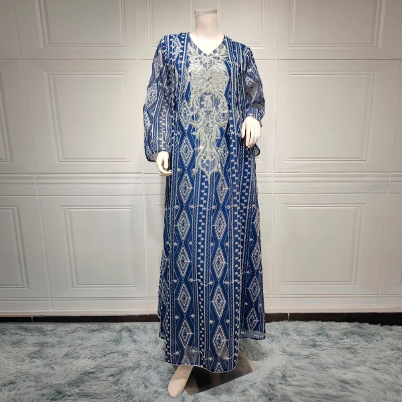 Jalabiyat Ramadan 2023 Women Abaya Dubai Luxury Sequin Long Dress Party Evening Gown Moroccan Caftan Robe Femme Musulmane