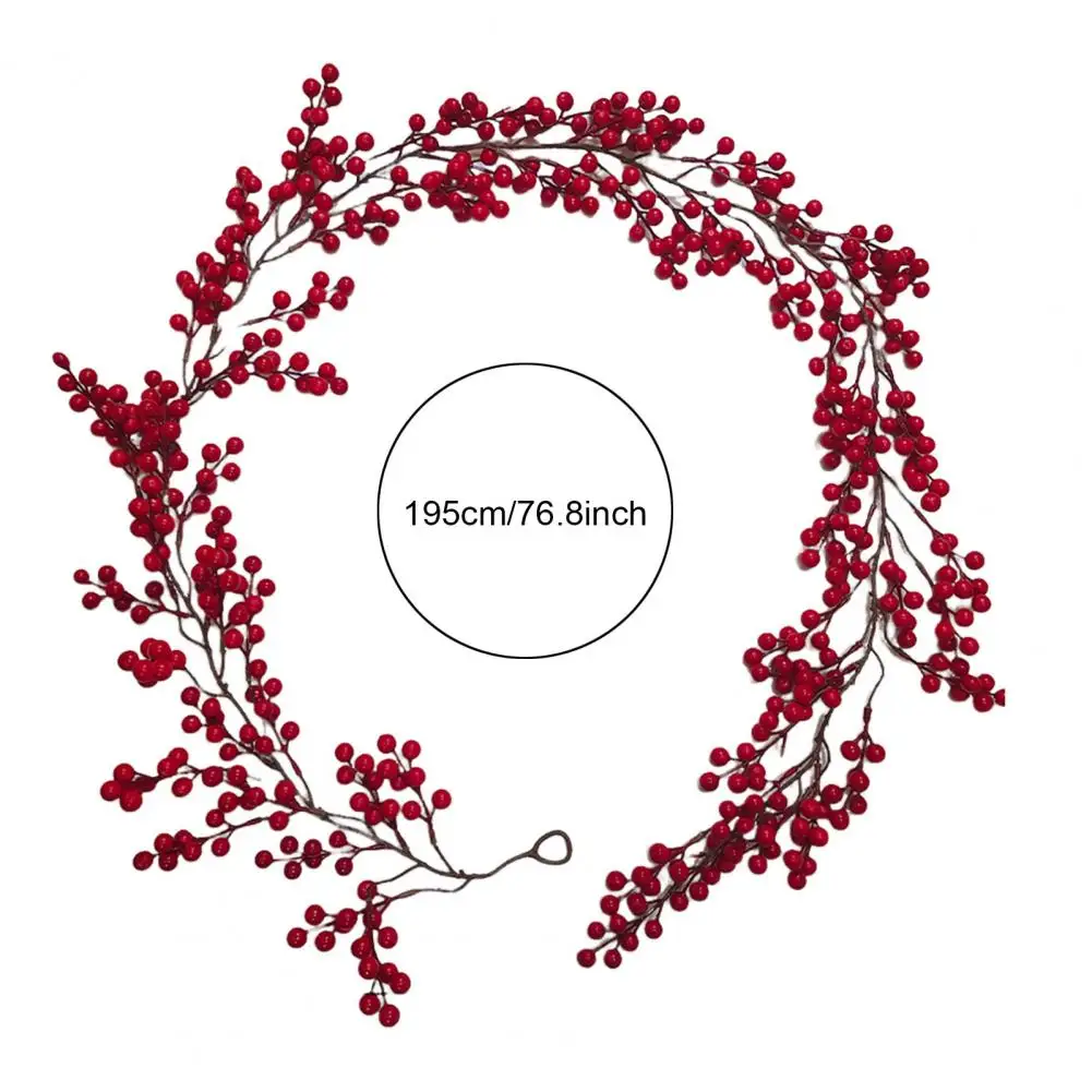 195/270 см искусственные красные ягоды гирлянда Рождественские подвесные фрукты