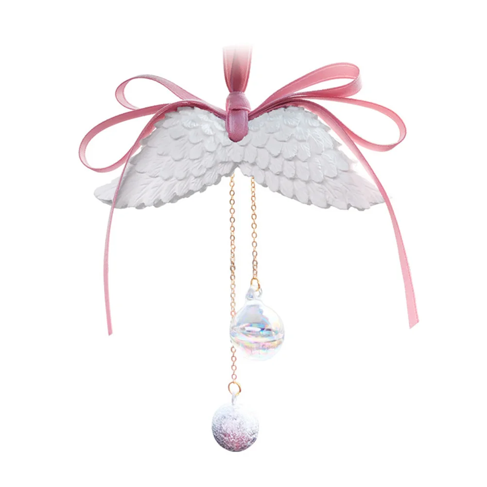 

Car Pendant Decoration Angel Rearview Perfume Wing Hanging Mirror Home Charm Guardian Crystal Ornament Decor Wings Accessory