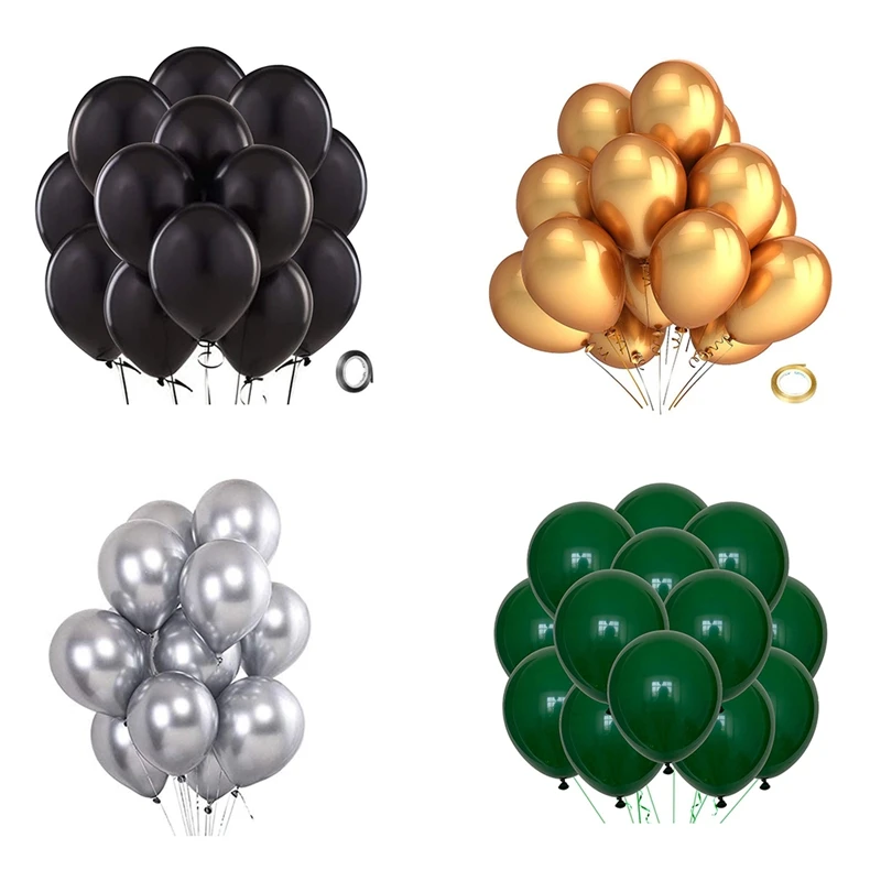 

Metallic Chrome Latex Balloons, 100 Pack 12 Inch Round Helium Balloons For Wedding Graduation Anniversary