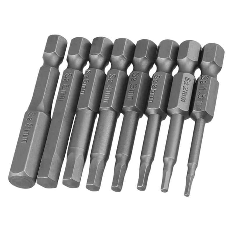 

1 Set Hexagonal Shank, Alloy Steel Screwdriver Bit Commonly Used Lengthen Screw Driver Bits Set 8Pc