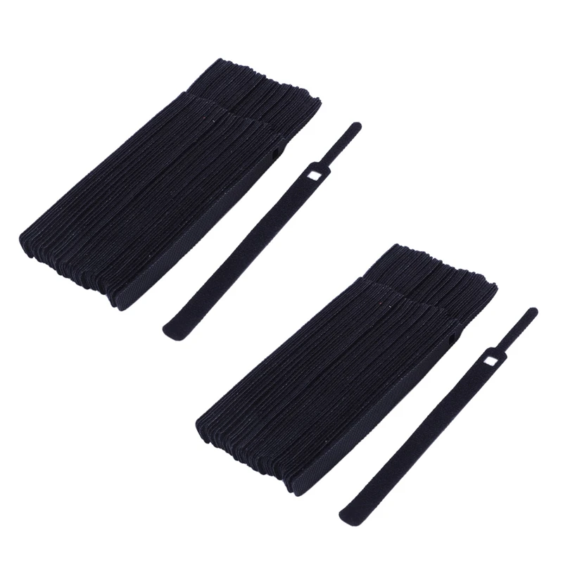 

100Pcs 12X250mm Nylon Reusable Cable Ties With Eyelet Holes Back To Back Cable Tie Nylon Hook Loop Fastener Management