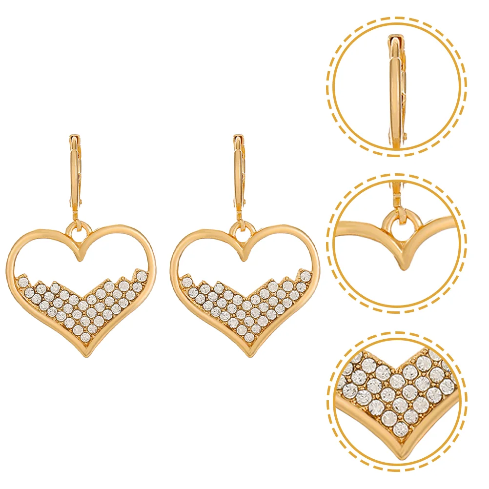 

Earrings Heartdangle Women Jewelry Drop Trendy Ear Hoop Girls Gold Huggie