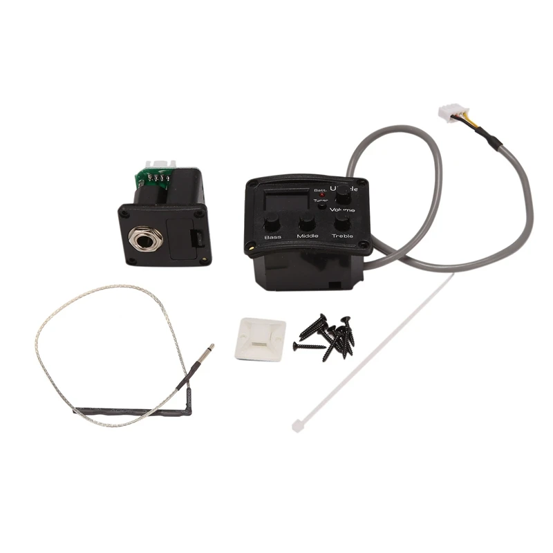 

Ukulele Uke Piezo Pickup Preamp 3-Band EQ Equalizer Tuner System With LCD Display Tuner And Equalizer