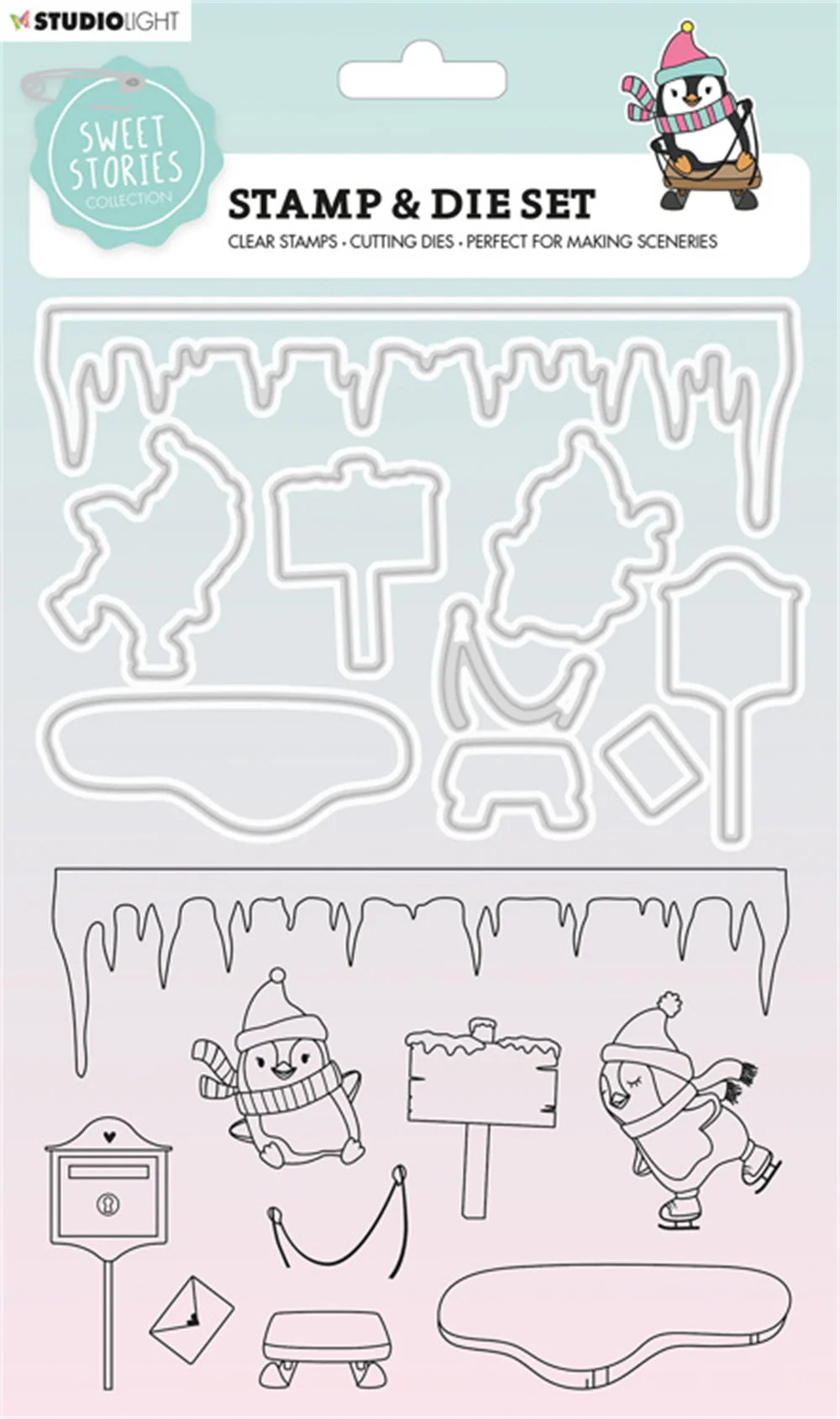 

New Hot Sale Handmade Diy Greeting Card Template Stamps Penguin Metal Cutting Dies Scrapbook Diary Decoration Embossing Stencils