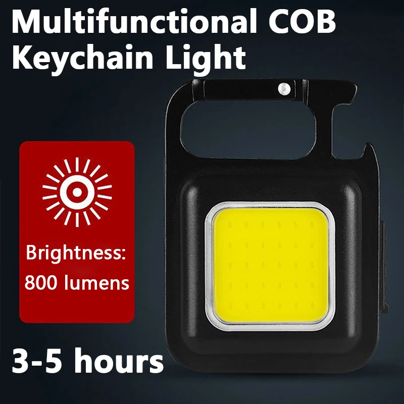 3 PCS 500mAh Portable LED Flashlight Keychain Multifunction COB Work Light Pocket Flashlight Outdoor Camping Fishing Climbing