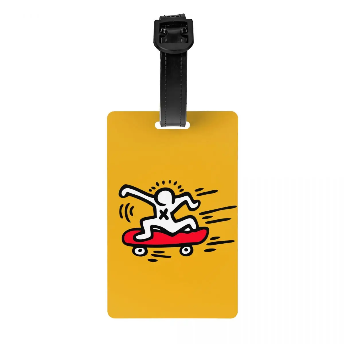 

Abstract Geometric Haring Art Luggage Tag for Suitcases Funny Keith Graffiti Baggage Tags Privacy Cover Name ID Card