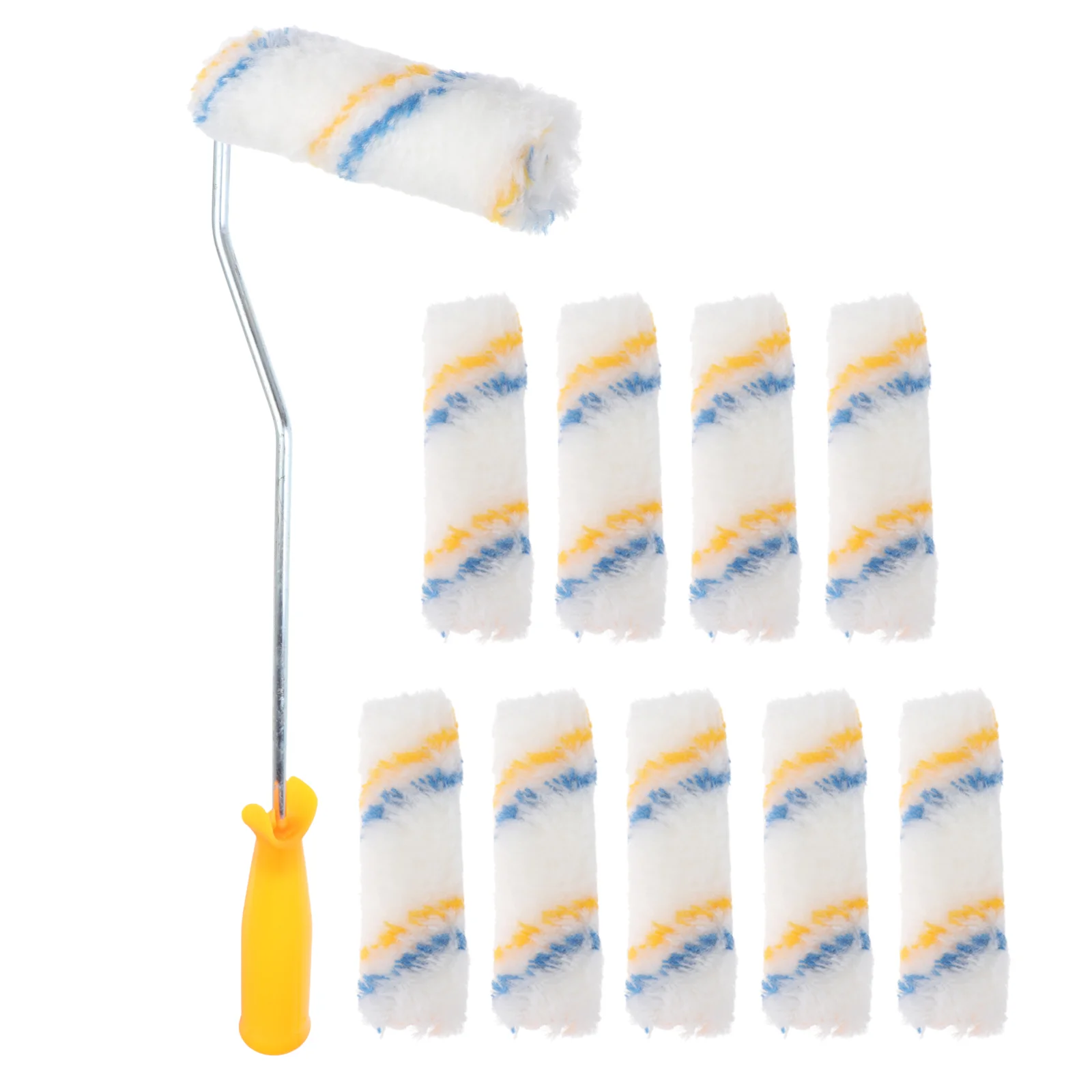 

10pcs Useful Wall Paint Brushes Roller Paint Brush Portable Wall Rolling Brush 360 Degrees Brush for Home Office Room (Random