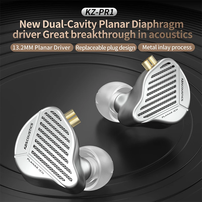 Проводные наушники KZ PR1 Planar Driver In Ear проводные музыкальные HiFi монитор с басом Earbuds
