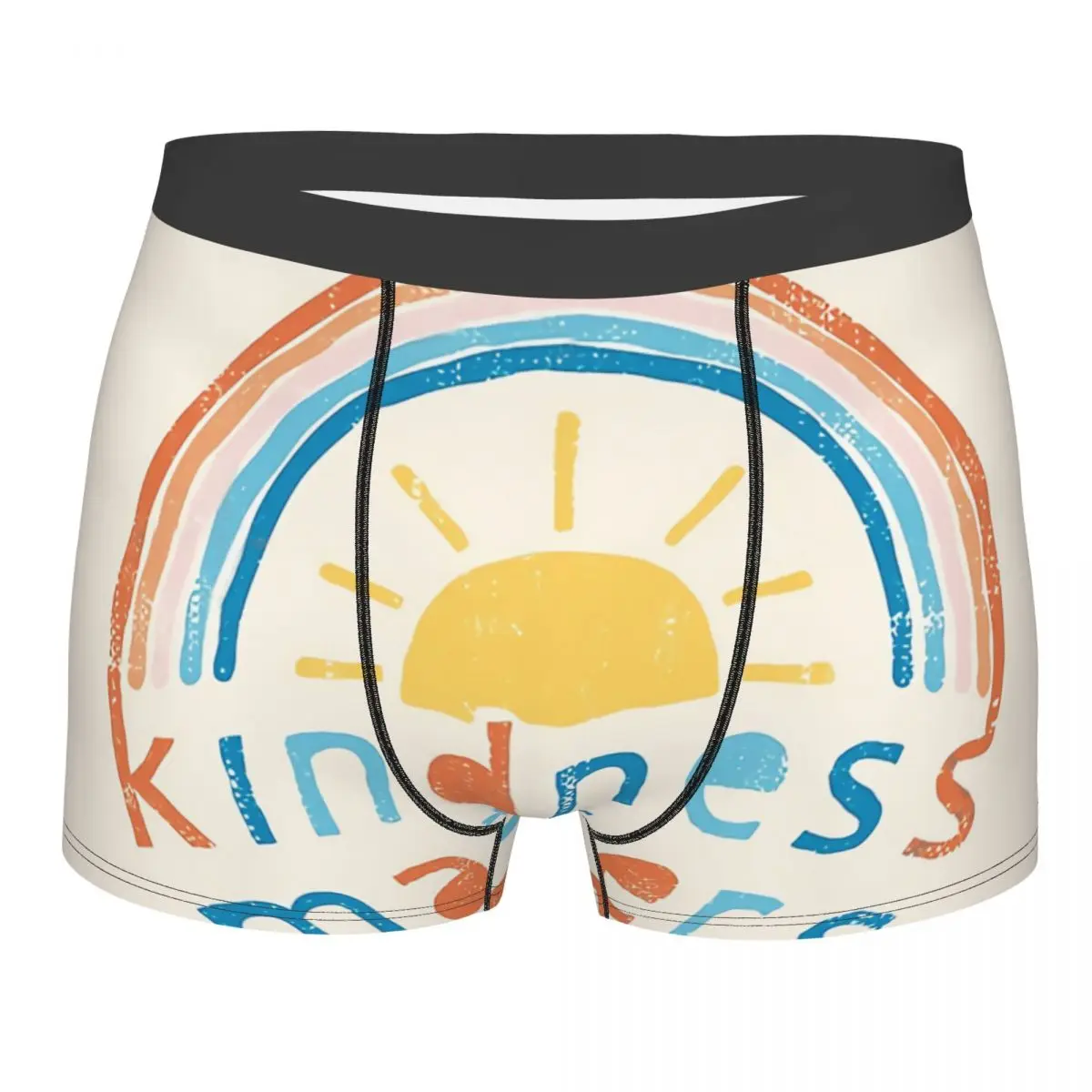 

Kindness Matters Typography Design With Rainbow Art Underpants Breathbale Panties Men's Underwear Sexy Shorts Boxer Briefs
