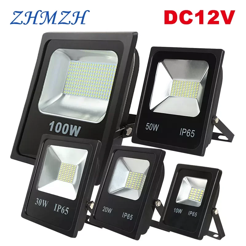 

NEW2023 DC12-80V LED Floodlight 10W 20W 30W 50W 100W Waterproof IP66 DC 12V Flood Light Professional Outdoor Spotlight For Night