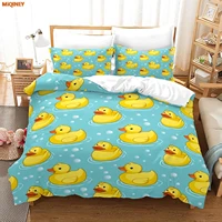 miqiney yellow duck 3d bedding set single twin full queen king size little duck bed set aldult kid bedroom duvetcover sets