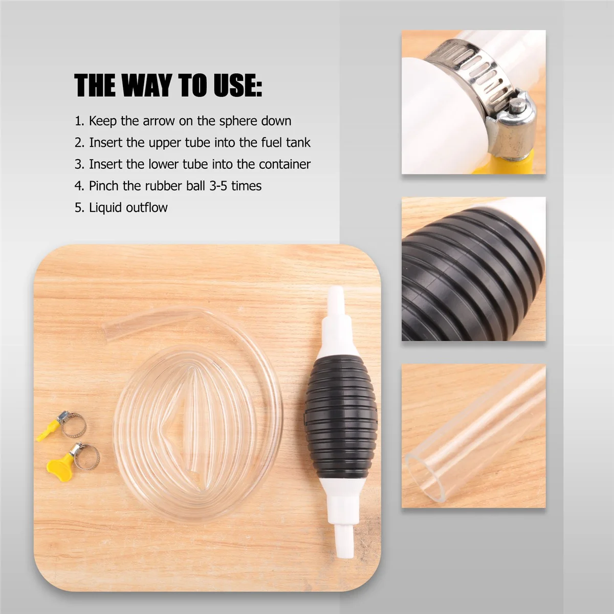 Сифон с высоким потоком 2 м ручной портативный автомобильный насос для переноса