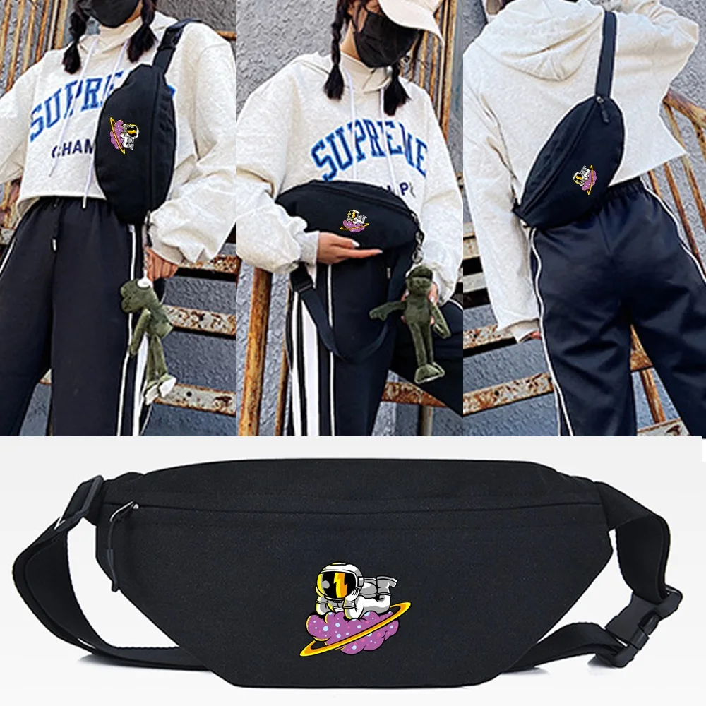 

Waist Bag Casual Fanny Pack Chest Bag Men and Women Fashion Purse Male Belt Bag Purple Clouds Print Banana Bags Zipper Phone Bag