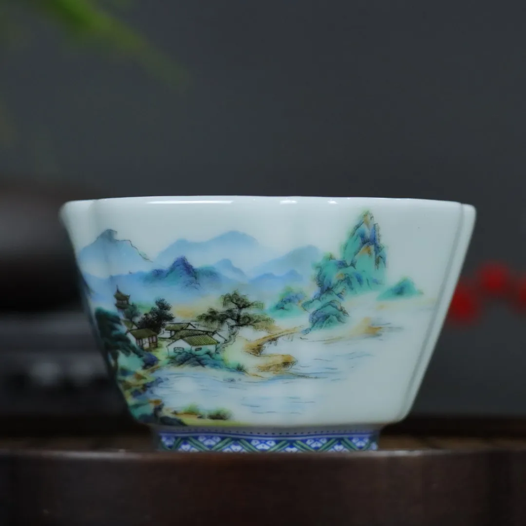 Керамическая эмалированная чашка Цзиндэчжэнь квадратная бытовая чайная