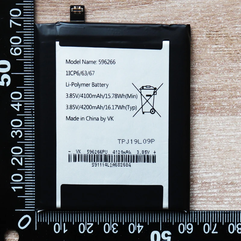 Аккумулятор 4200 мАч 596266 для Wiko TPJ19K05P / Cat S42 мобильный телефон аккумулятор