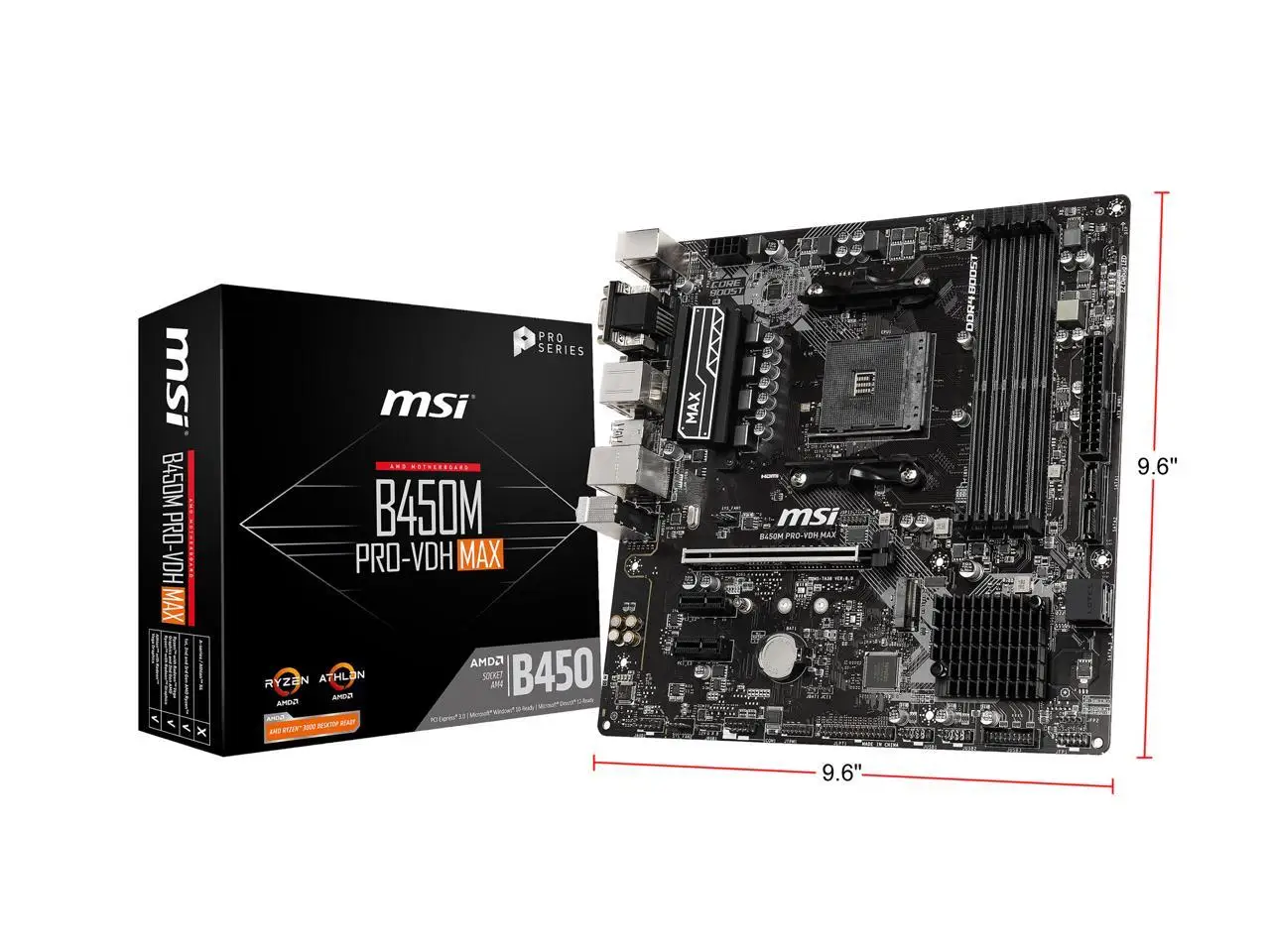 

MSI PRO B450M PRO-VDH MAX AM4 AMD B450 SATA 6Gb/s Micro ATX AMD Motherboard