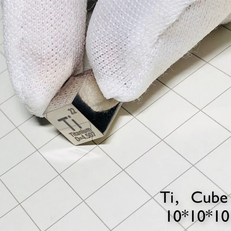 

Бесплатная доставка, 6-сторонний зеркальный полированный двусторонний гравированный металл, 10 мм титановый куб Ti Cube 99.5%, коллекционный пода...