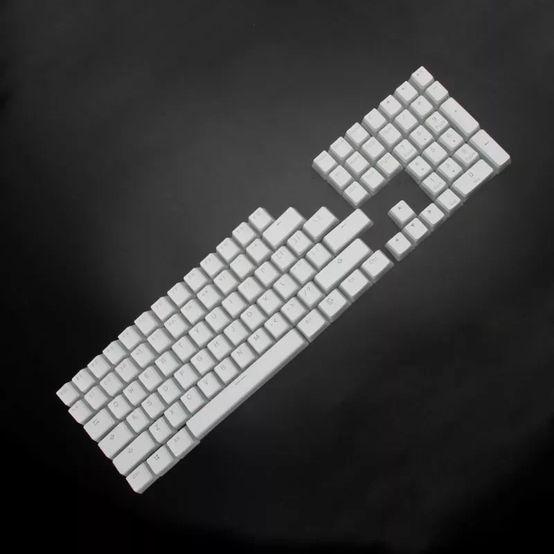 

RGB 108 Keycaps ANSI Layout PBT White Pudding Double Skin Milk Shot Backlit Keycap For OEM Cherry MX gh60 poker 87 tkl 104 108