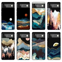 for google pixel 6a 6 pro case hand painted scenery funda for pixel 4xl 3xl 3axl5 5a 4 4a 3 3a 2 xl 5g soft silicone back cover