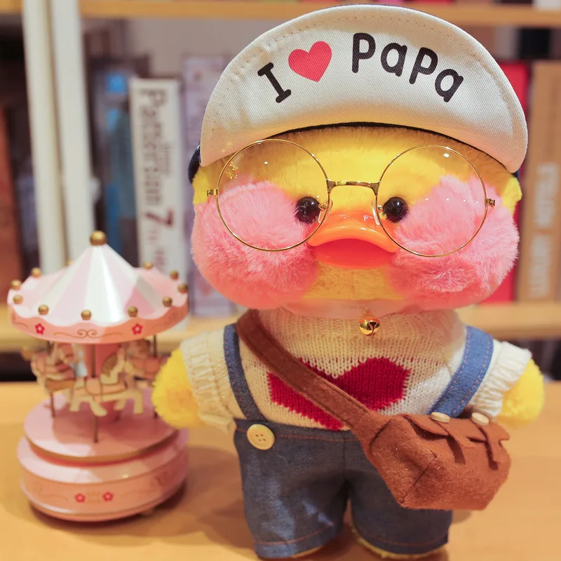 

31 30cm Net Red Wearing Hyaluronic Acid Little Yellow Duck Doll Duck Lala Fanfan Duck Plush Plush Toy Duck Doll Birthday