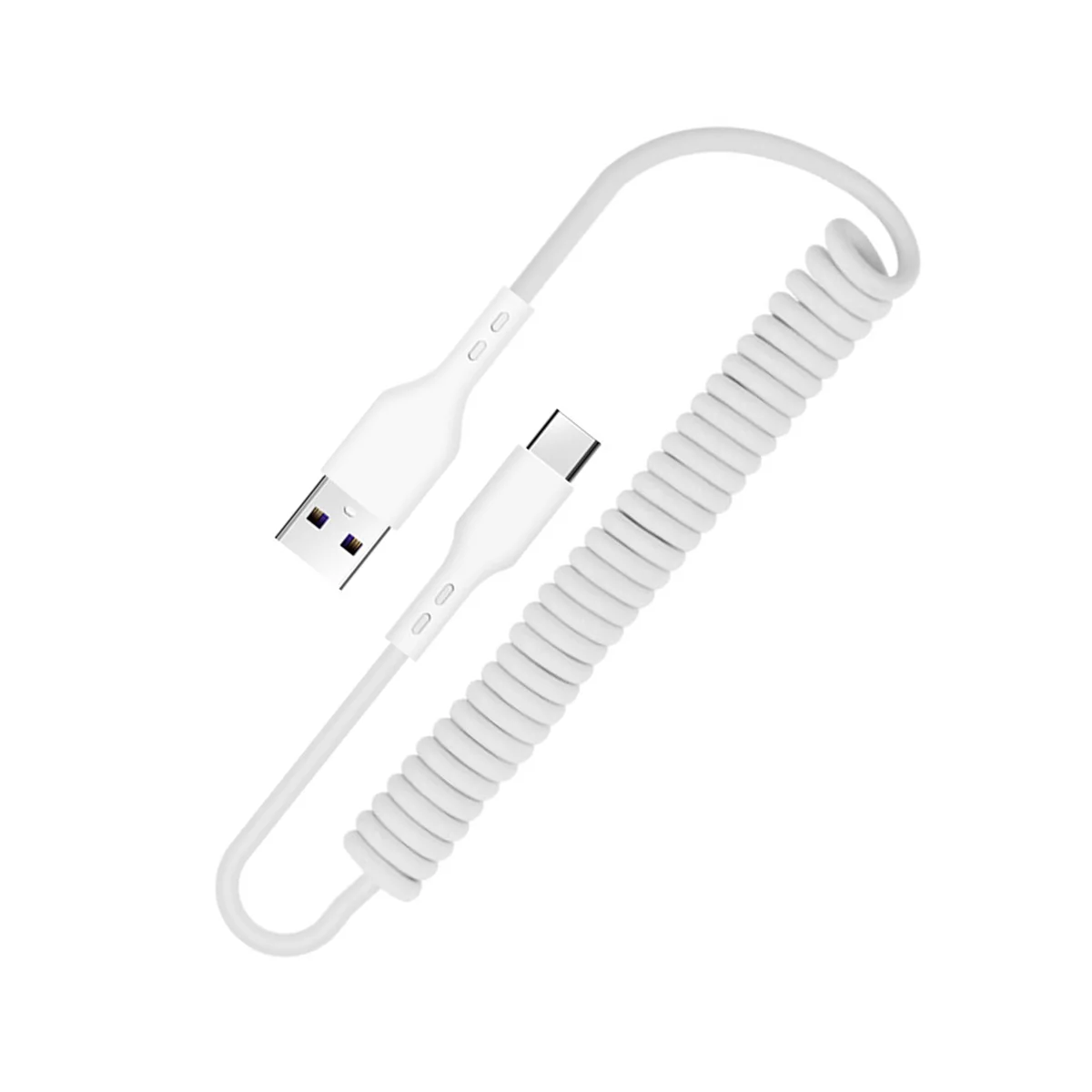 

66W super fast charge is suitable for Apple TypeC Android extended telescopic charging cable car spring data cable