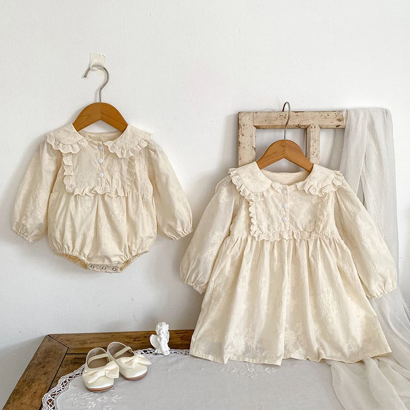 Новинка 2024 осеннее платье для девочки 2-6 лет детское хлопковое однотонное с