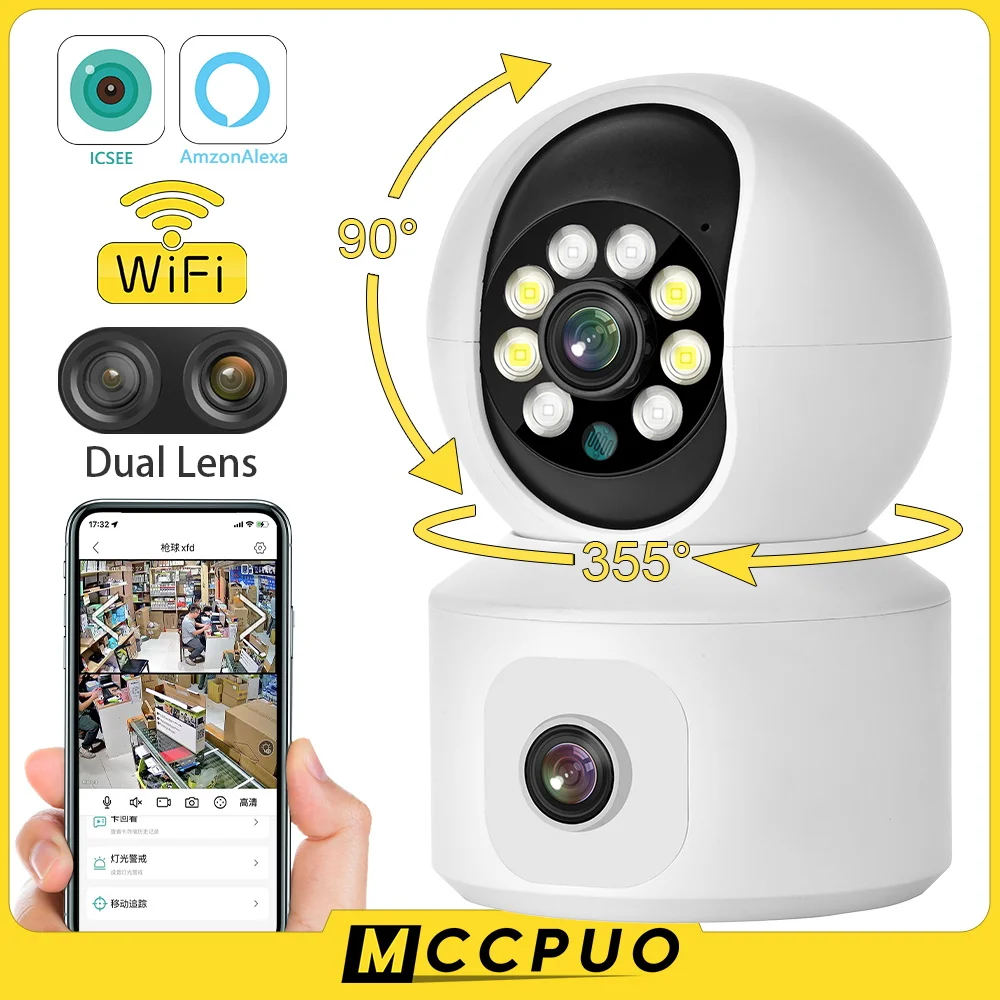 

Камера видеонаблюдения Mccpuo, 4K, 8 Мп, двойной экран, Wi-Fi, PTZ