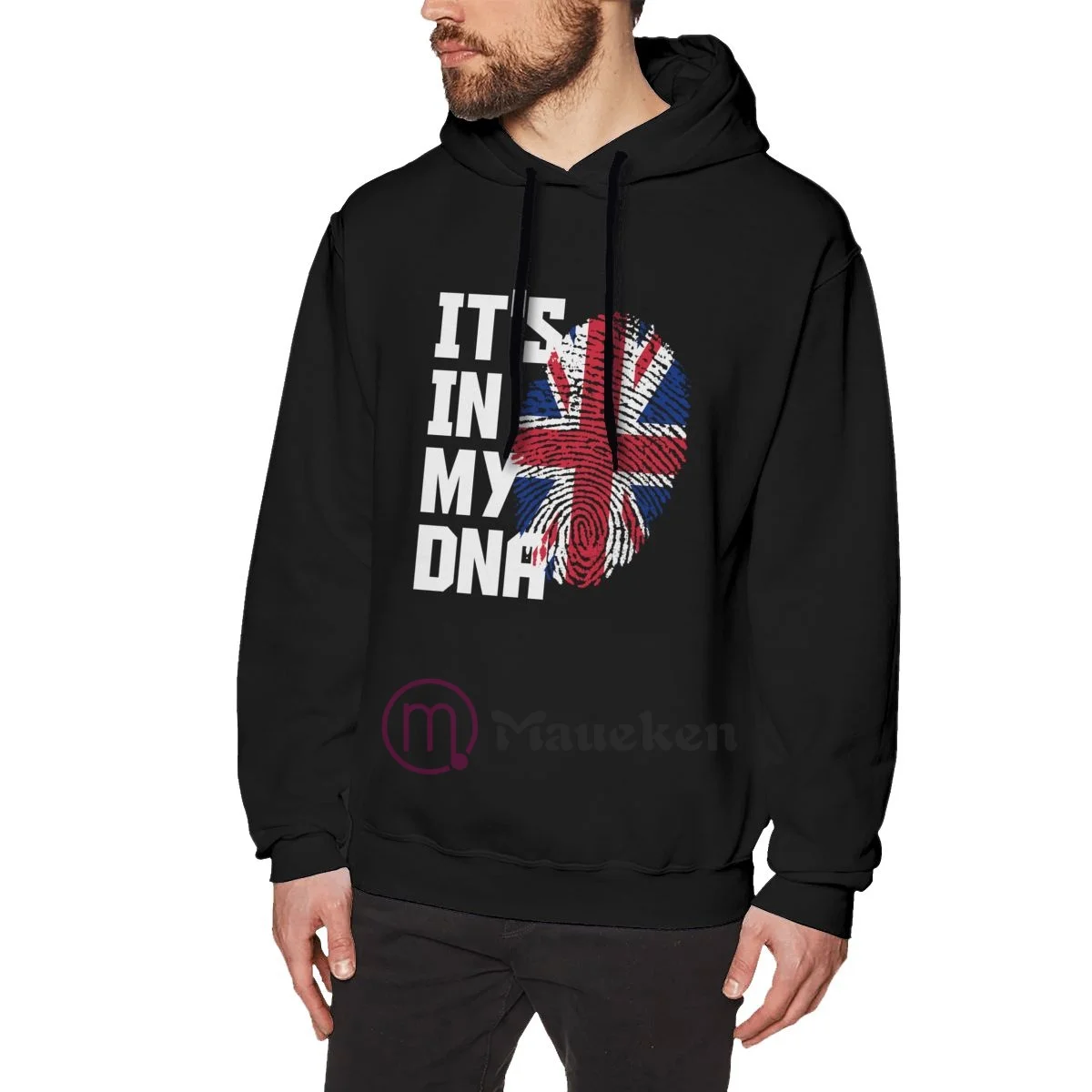 

It's In My DNA United Kingdom Uk Country Flag Cotton Hoodies Men Sweatshirt Hip Hop Streetwear Tracksuit
