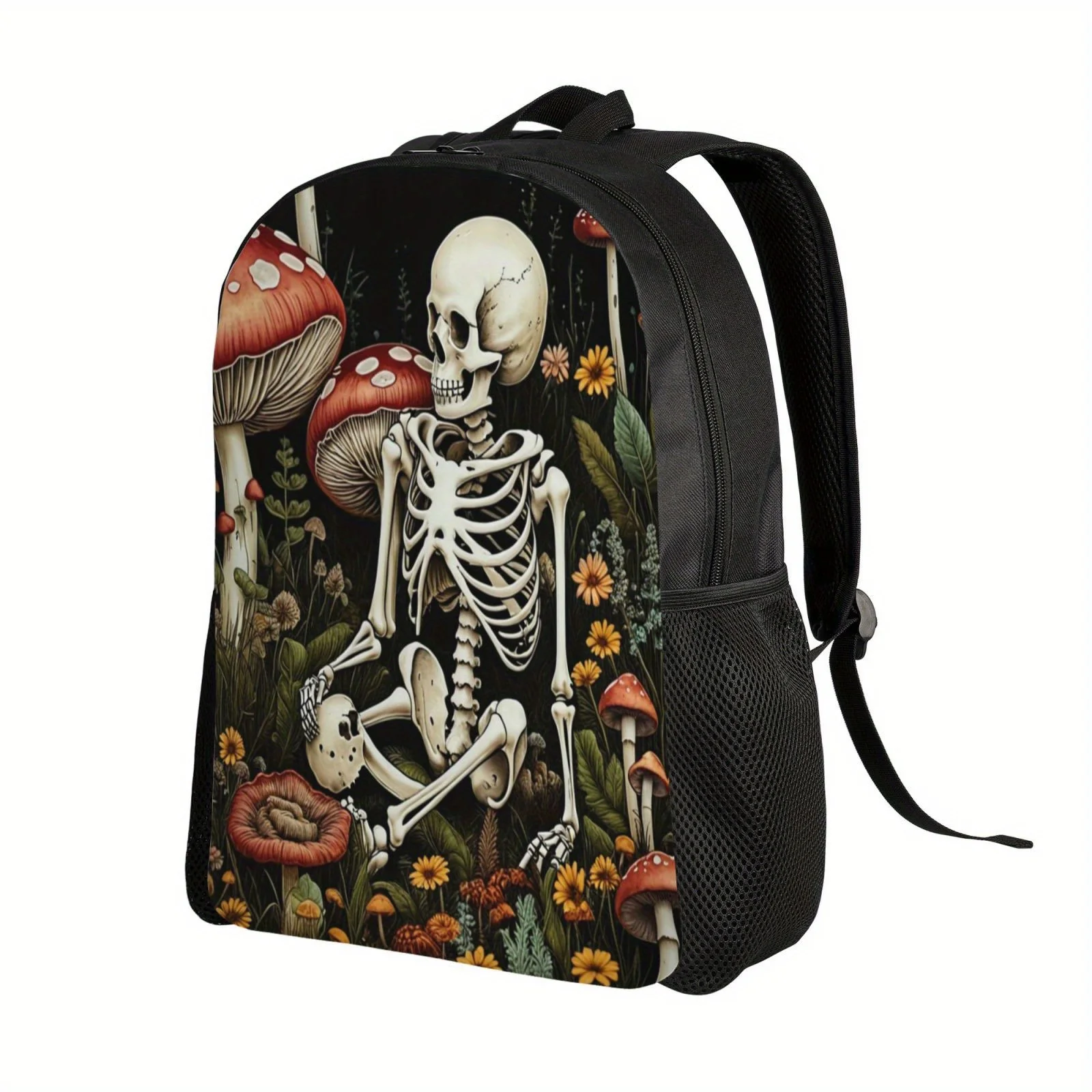 karbowana czaszka z nadrukiem w stylu ulicznym fajny plecak dla męskiej torby na co dzień