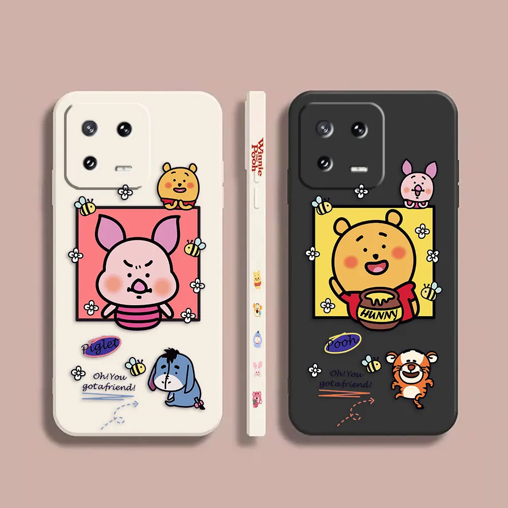 

Case For Xiaomi PCOO F3 M3 X2 6X 8 MIX 2 3 4 Shark 3 5 GT Pro 4G 5G Simple Liquid Silicone Case Piglet Tigger Winnie The Pooh