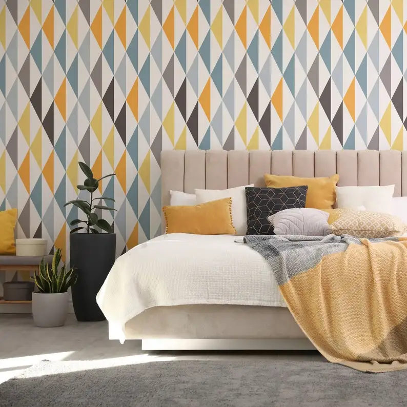 

Scandinavian Wallpaper Yellow - Removable Wallpaper - Reusable - SKU:SLSP