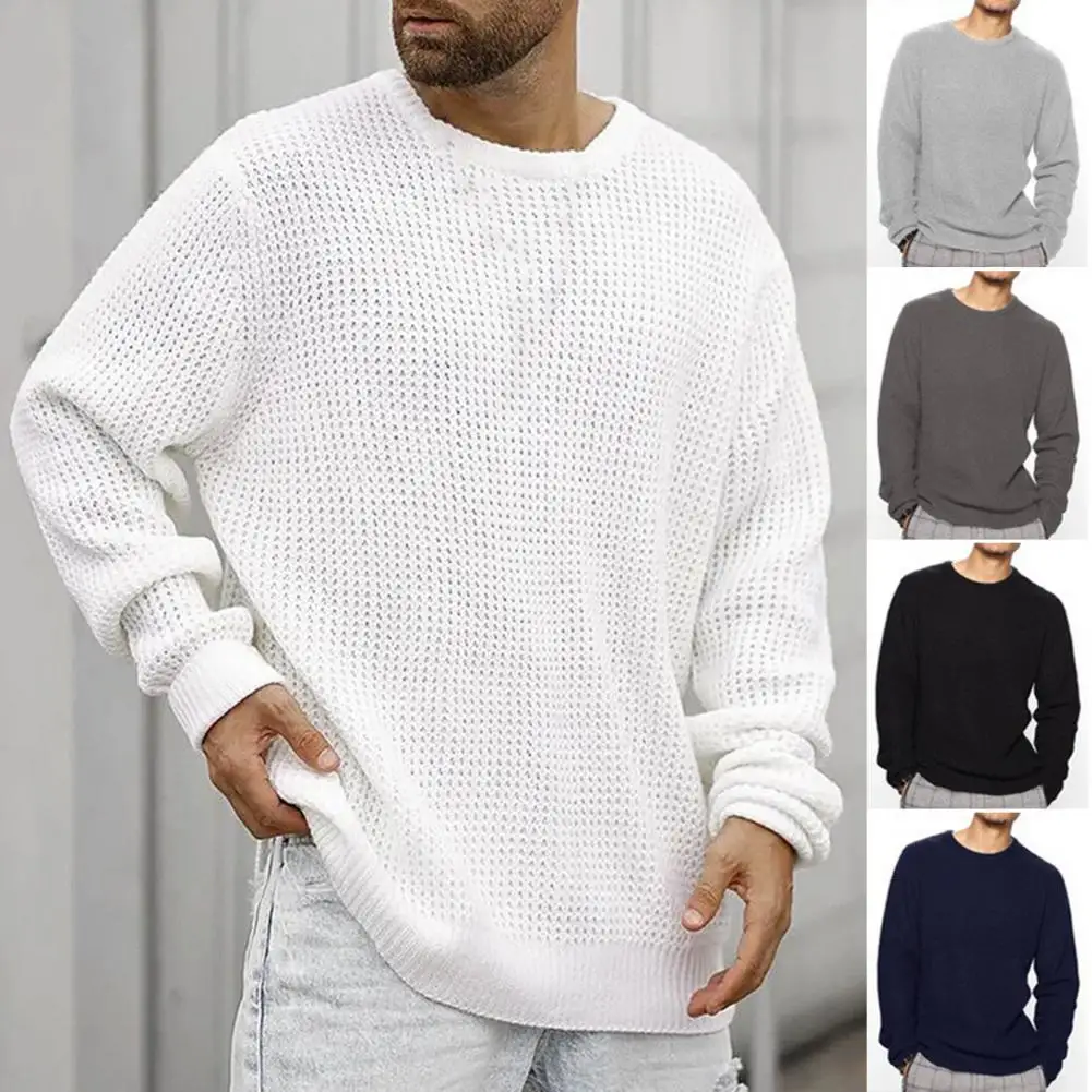 

Stylish Men Sweater Long Sleeve Men Clothing Breathable Men Casual Pullover Knitwear