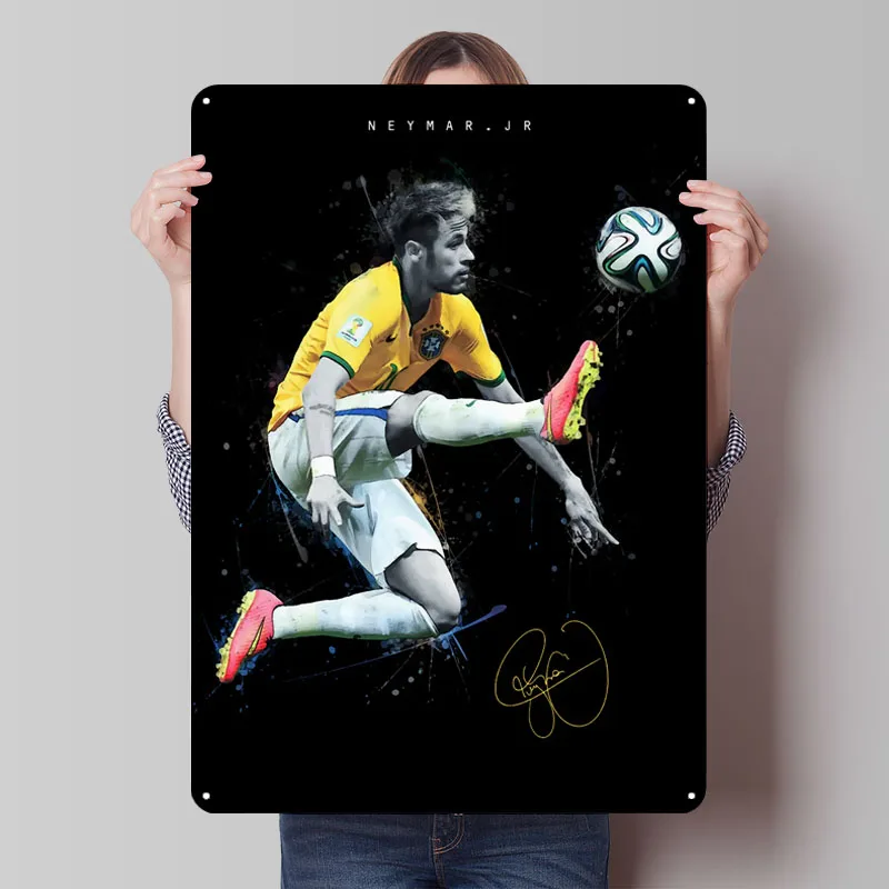 Неймар-младший футбольный художественный жестяной знак спортивный плакат