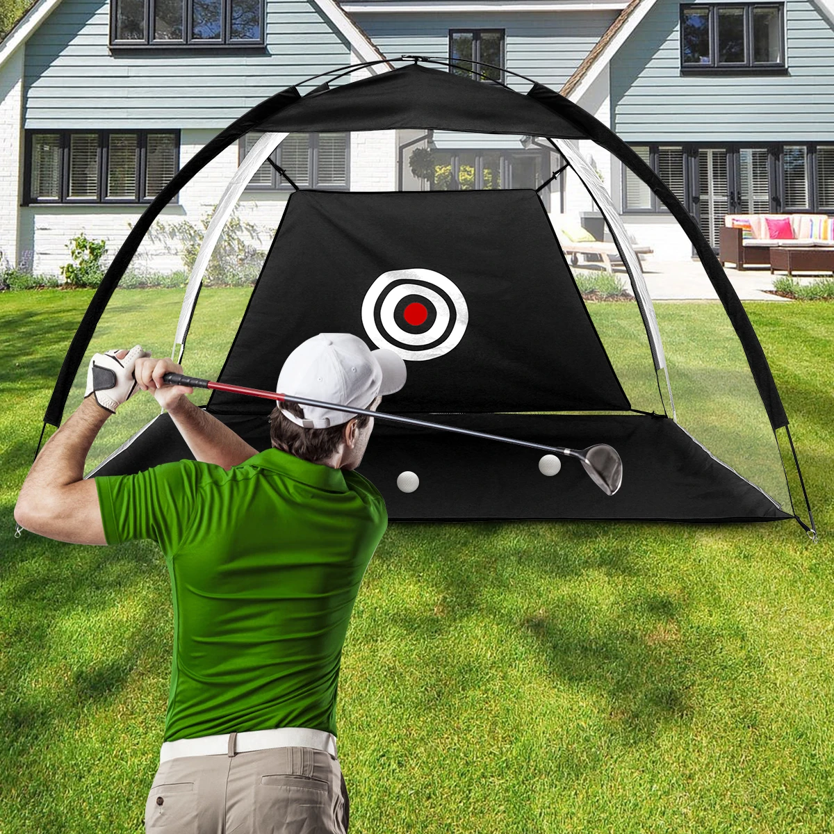 

Golf Practice Net Tent 2 m*1.4 m*1 m GardenGolf Training Equipment Outdoor Indoor Grassland Mesh Golf Training Batting Net