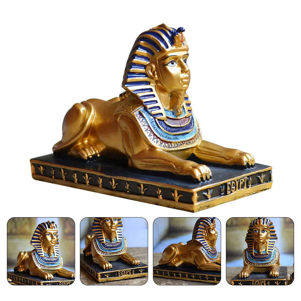 

Egyptian Sphinx Figurine Sculpture Statuedecorationpharaoh Mythology Ancient Gold Folk Figure Guard Tutankhamun King Wildlife