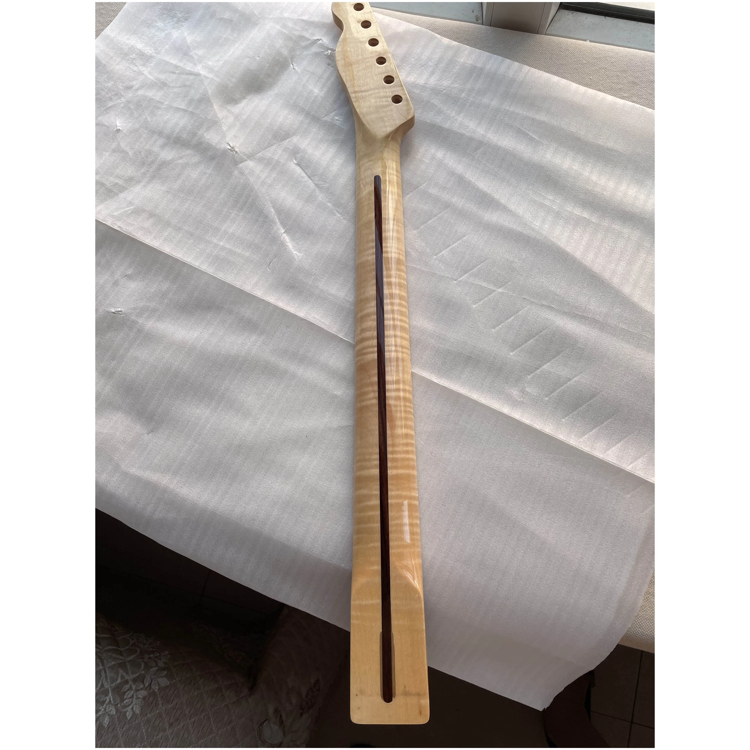 TL electric guitar neck 6-string 21-fret Retro One Piece Canadian natural tiger pattern gloss high quality Tele guitarra handle