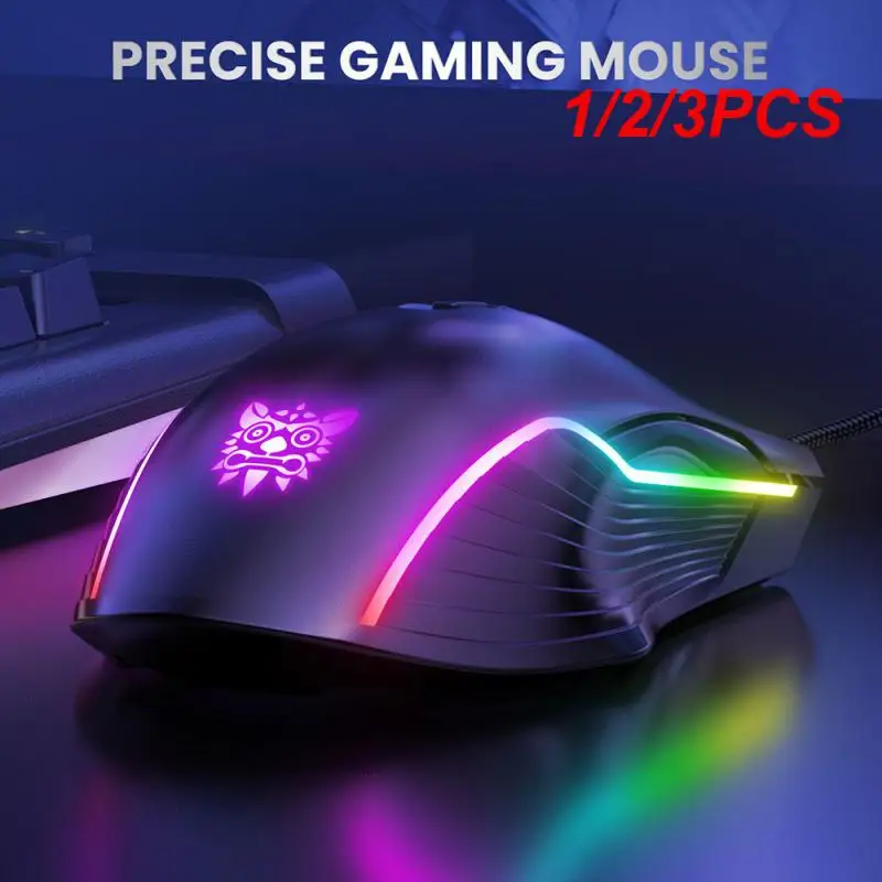 

1/2/3PCS Wired Gaming Mouse 6 Levels Adjustable 6400 DPI 7 Programmable Buttons 7 RGB Lighting Modes Ergonomic Mice for PC Gamer