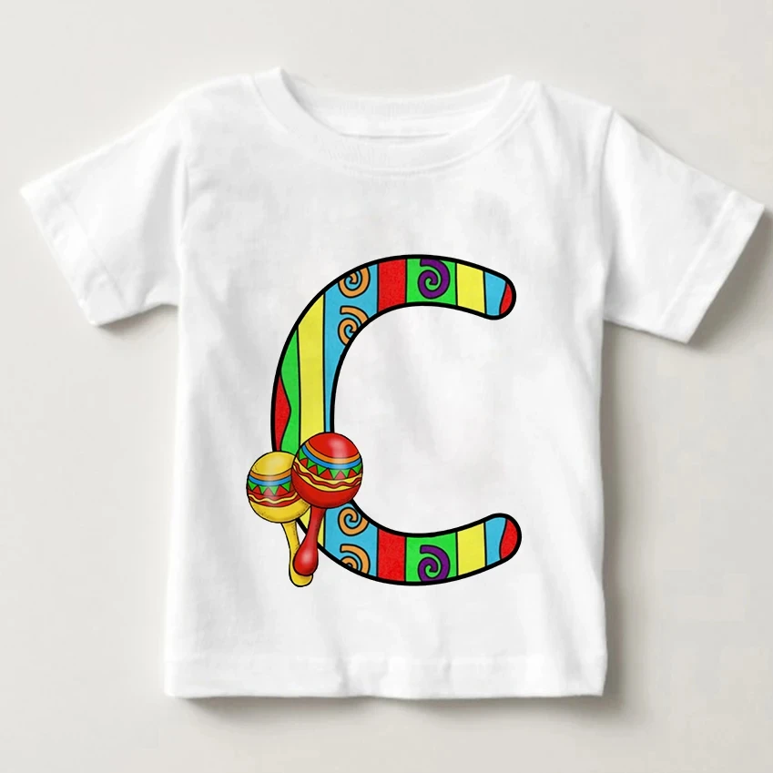 

Boys and girls 3D printed candy letter pattern summer short sleeved round neck fashionable casual top T-shirt for children