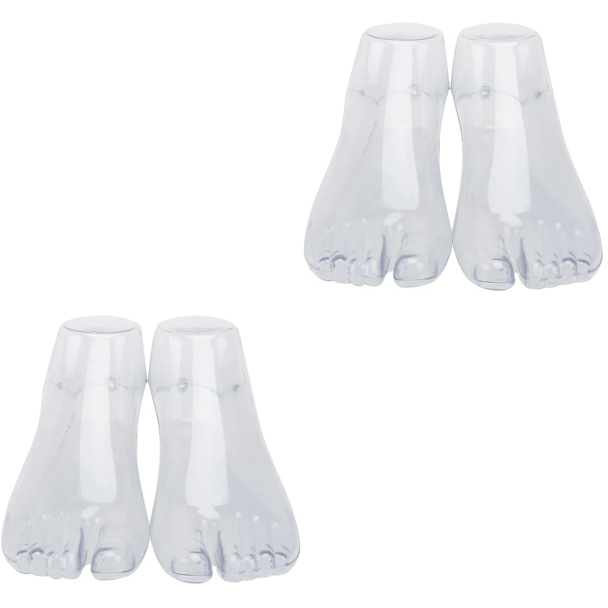 

2 Pairs Baby Silicone Mold Foot Model Women Shoes Holder Socks Rack Plastic Feet