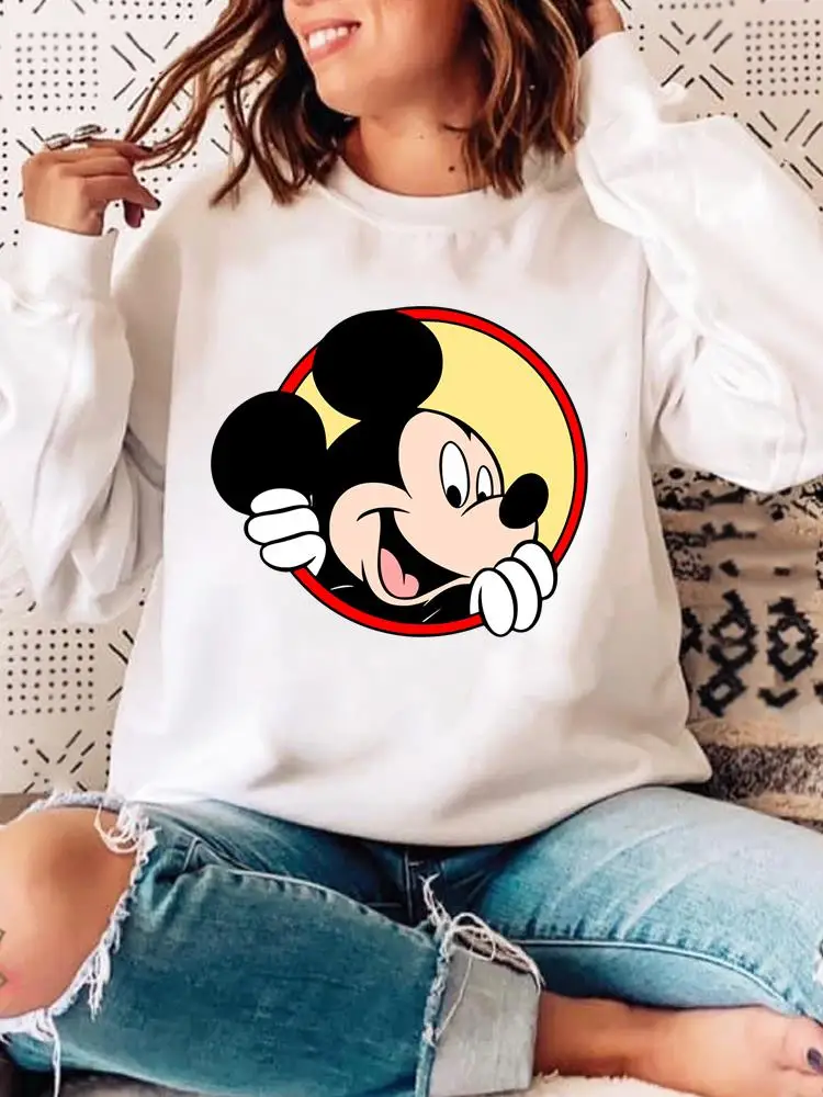 

Women Casual Autumn Spring 90s Sweet Style Female Pullovers Cartoon Mickey Mouse Holiday Graphic Sweatshirt Disney Fashion Print