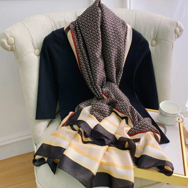 Осенне-зимние Большие шали 2022 х90 см популярная атласная шелковая бандана новое