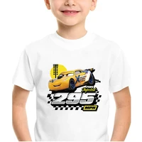 summer high quality childrens t shirt disney cartoon cars creative top white casual tee kids t shirt tops exquisite 3 8t size